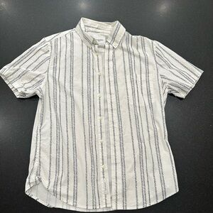 Goodfellow & Co Men's White and Black Striped Shirt